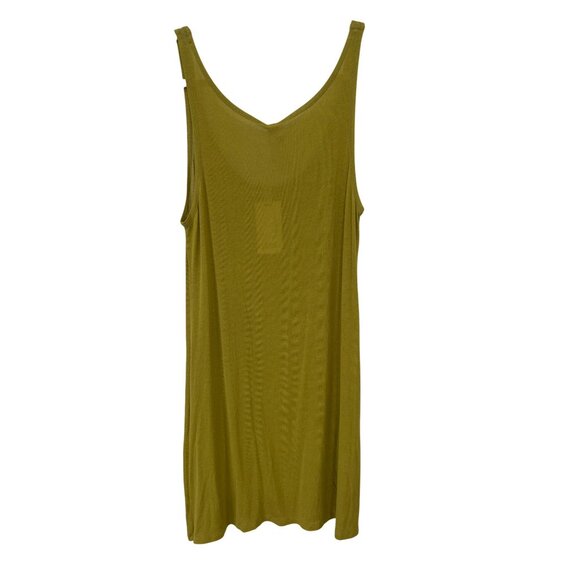 Deca Paris Scoop Neck Tunic Tank Dress Size 2 Sleeveless Semi Sheer Green NEW - Picture 2 of 8